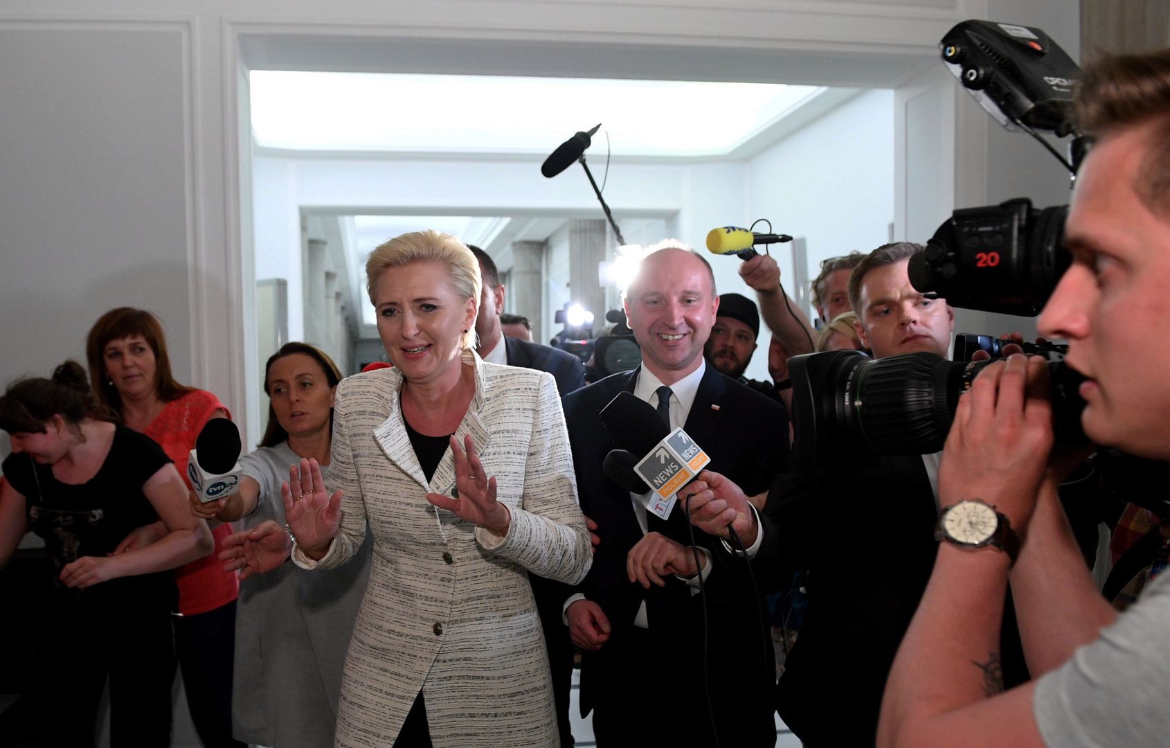 Pierwsza dama po spotkaniu z protestującymi nie chciała rozmawiać z mediami