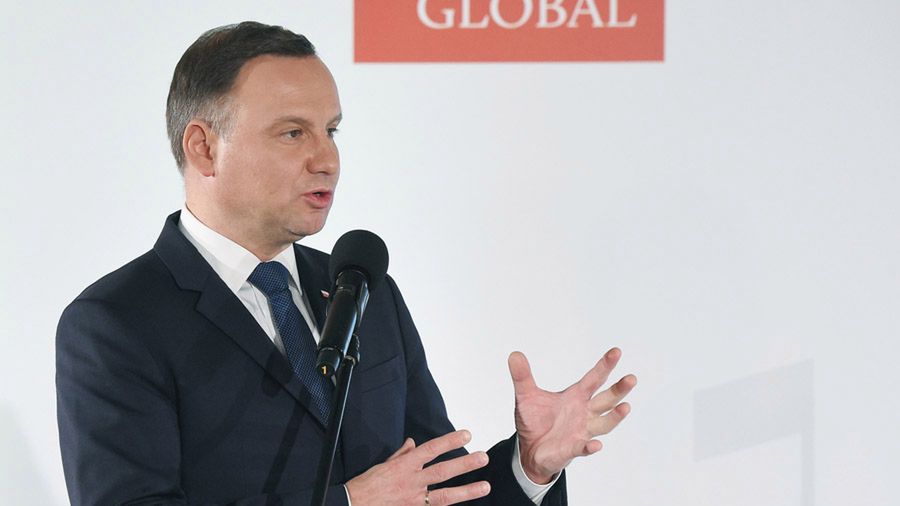 Prezydent Andrzej Duda podczas konferencji "Startupy w Pałacu - Globalnie"