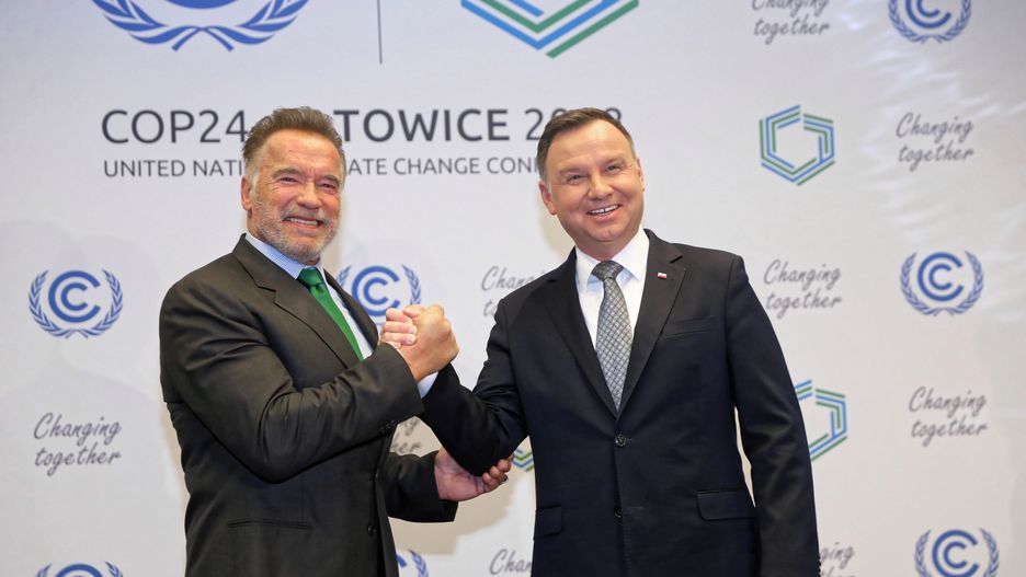 Arnold Schwarzenegger i Andrzej Duda rozmawiali w Katowicach