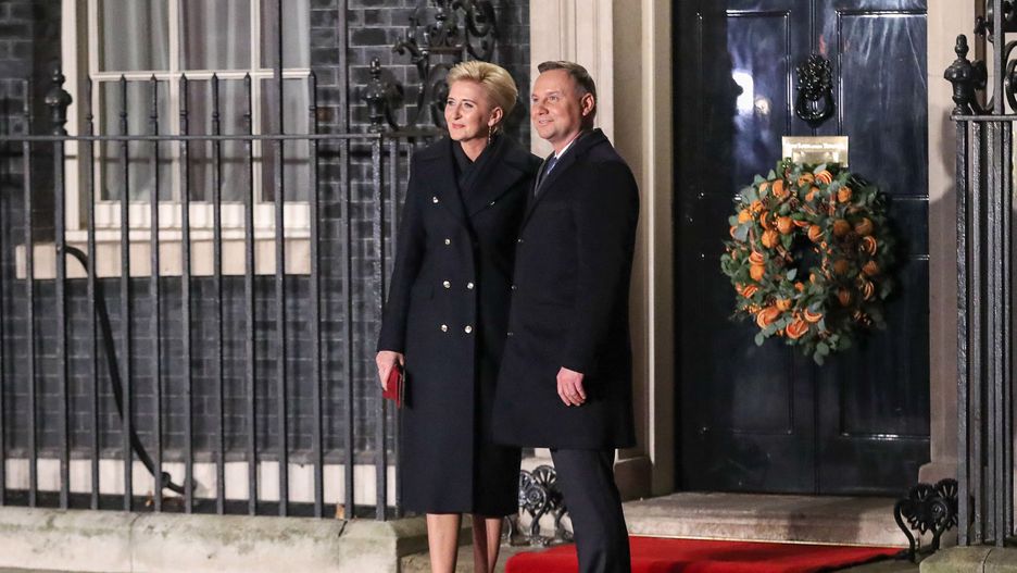 Agata Duda i Andrzej Duda na Downing Street 10