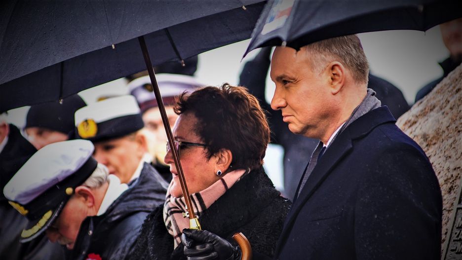 Andrzej Duda podczas uroczystości rocznicowych w Pucku