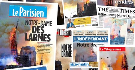 Katedra Notre Dame w ogniu. Francuska prasa: "Nasza historia w popiele"
