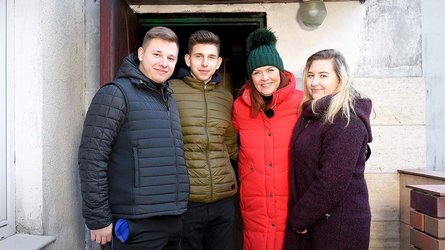 Michał, Filip i Roksana w towarzystwie Katarzyny Dowbor 