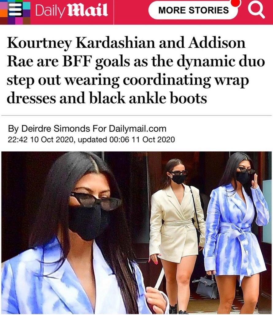 Kourtney Kardashian w marynarce od Maffashion. O stylizacji celebrytki piszą zagraniczne media