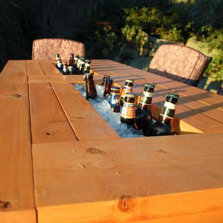 Table with Built-in Beer Cooler