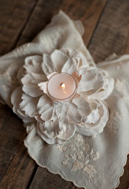 Plaster Flower Votives