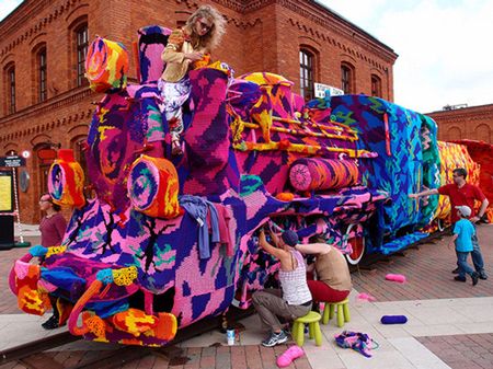 Colourful Crochet Locomotive