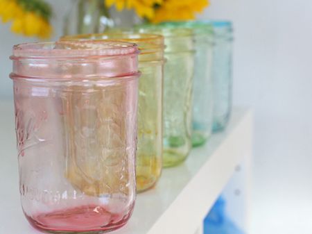 Tinted Rainbow Mason Jars