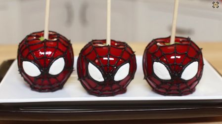 Spiderman Candy Apples