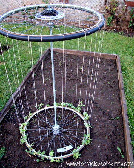 Recycled Tire Garden Trellis