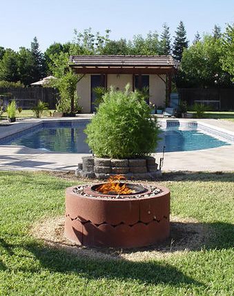 Fire Pit Using Concrete Tree Rings