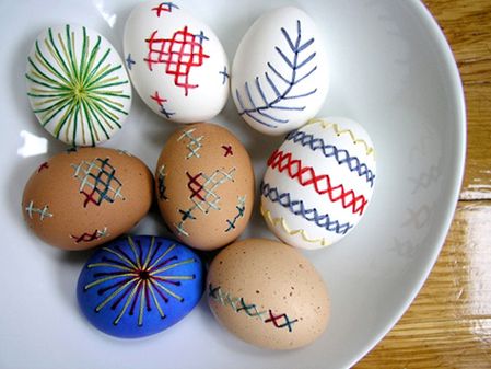 Embroidered Eggs