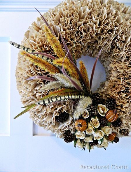 Coffee Filter Fall Wreath