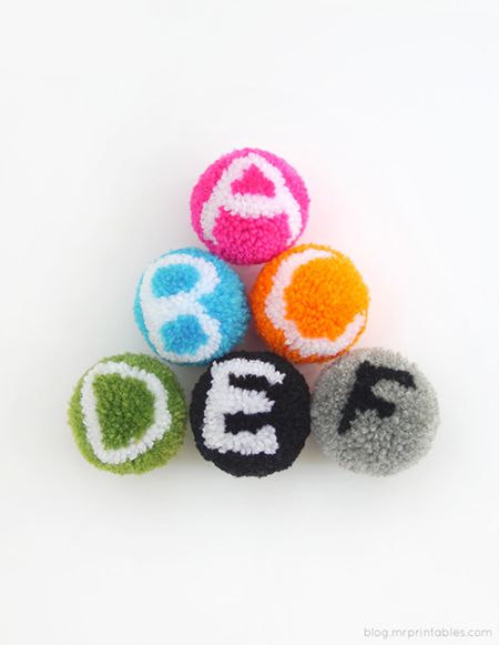 Alphabet Pompoms