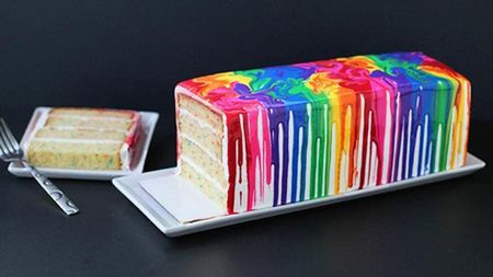 Melted Rainbow Cake