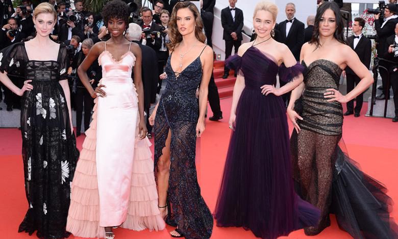 Cannes 2018. Gwiazdy na premierze filmu " A Star Wars Story": Emilia Clarke, Elizabeth Debicki, Michelle Rodriguez, Alessandra Ambrosio, Maria Borges
