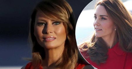 Opalona Melania Trump w czerwonej sukni we Francji. Księżna Kate padnie z zazdrości, jak ją zobaczy