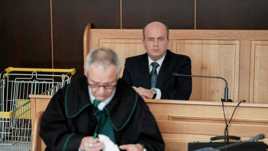 Tomasz G. w poznańskim sądzie w lipcu 2017 r. podczas procesu o oszustwo