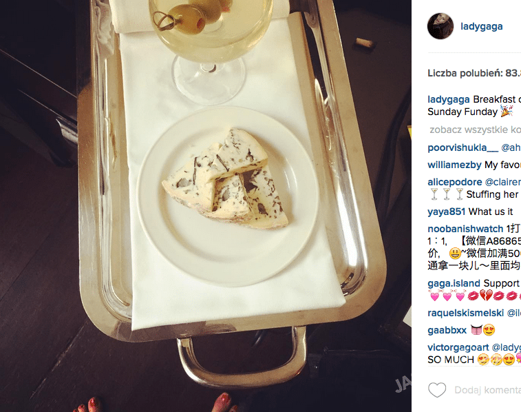 Śniadanie Lady Gagi na Instagramie