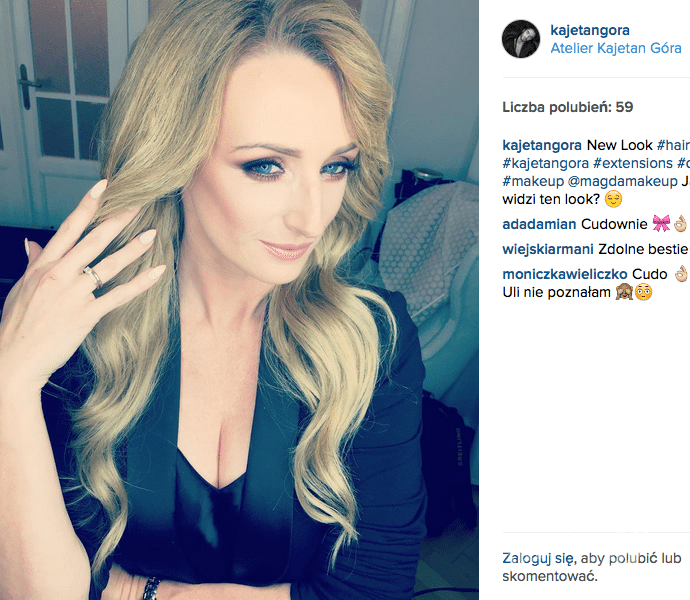 Ula Chincz blondynką. Instagram Kajetana Góry