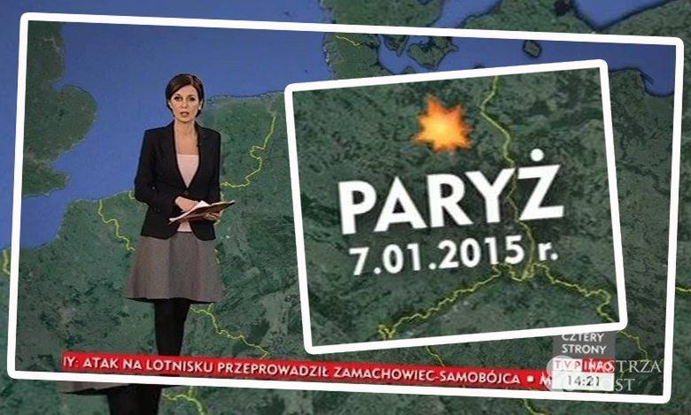 Rażąca wpadka Telewizji Publicznej podczas relacjonowania zamachów w Europie. Popełniono kuriozalny błąd