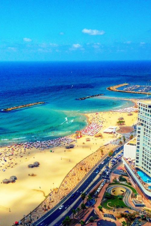 Szeroka plaża Tel Awiwu-Jafy 
