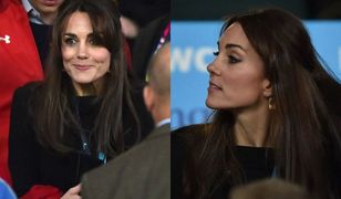Uśmiechnięta księżna Kate na meczu rugby