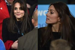 Uśmiechnięta księżna Kate na meczu rugby