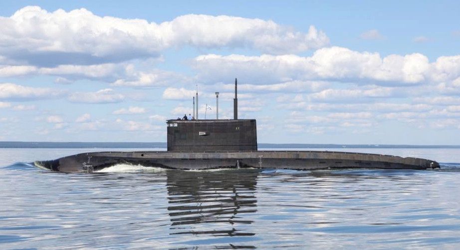 Rosyjska łódź podwodna u wybrzeży Łotwy