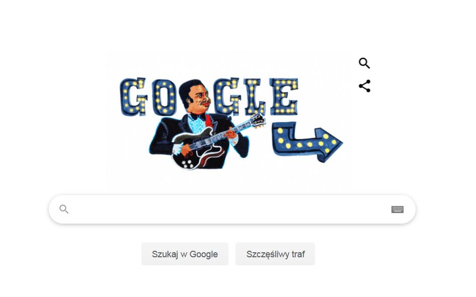 B.B. King w Google Doodle. Tak gigant uczcił urodziny gwiazdy bluesa