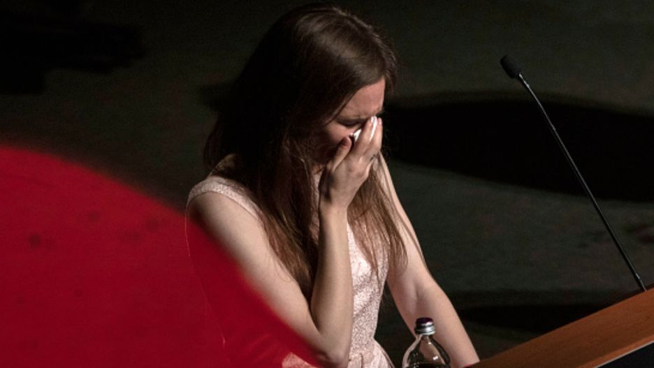 Amanda Knox popłakała się w trakcie przemówienia