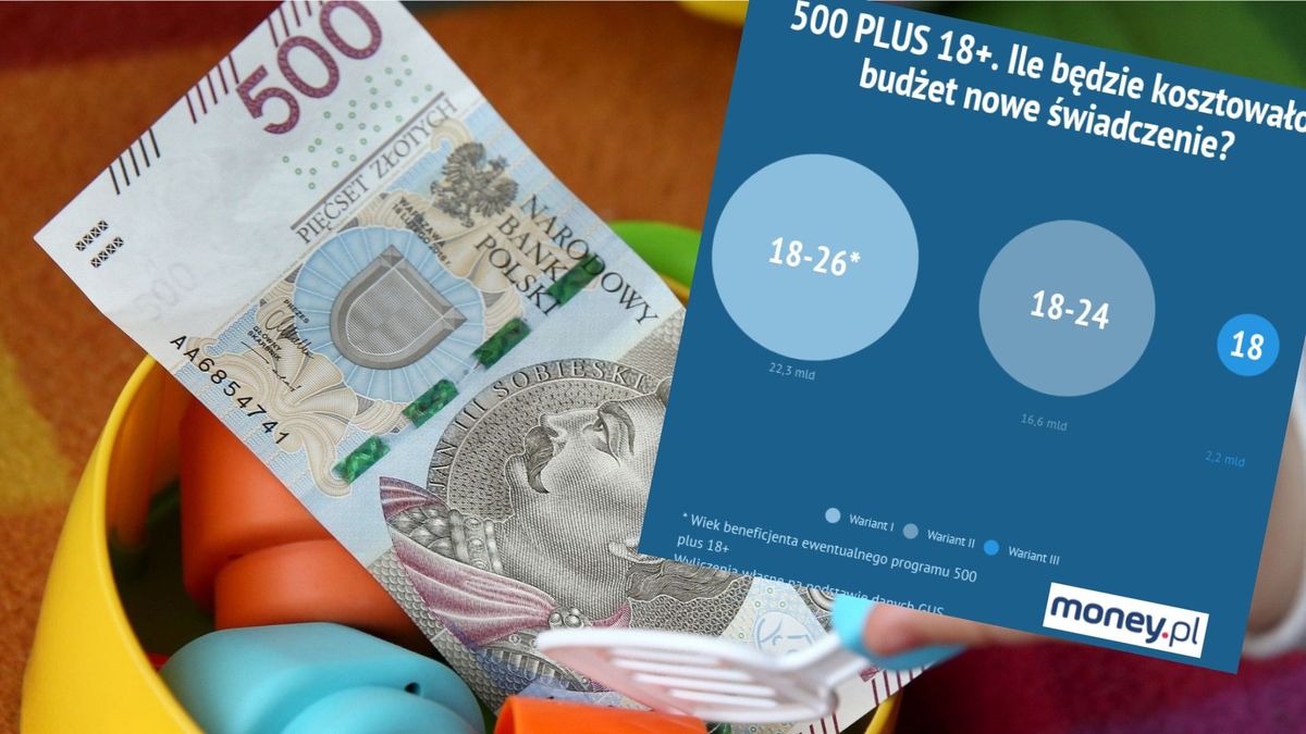 500 plus 18+? W wariancie "minimum" będzie kosztowało ponad 2 mld zł. W wersji "maksimum" - 22 mld