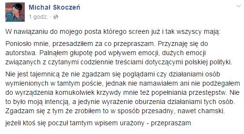 Przeprosiny Michała Skoczenia 