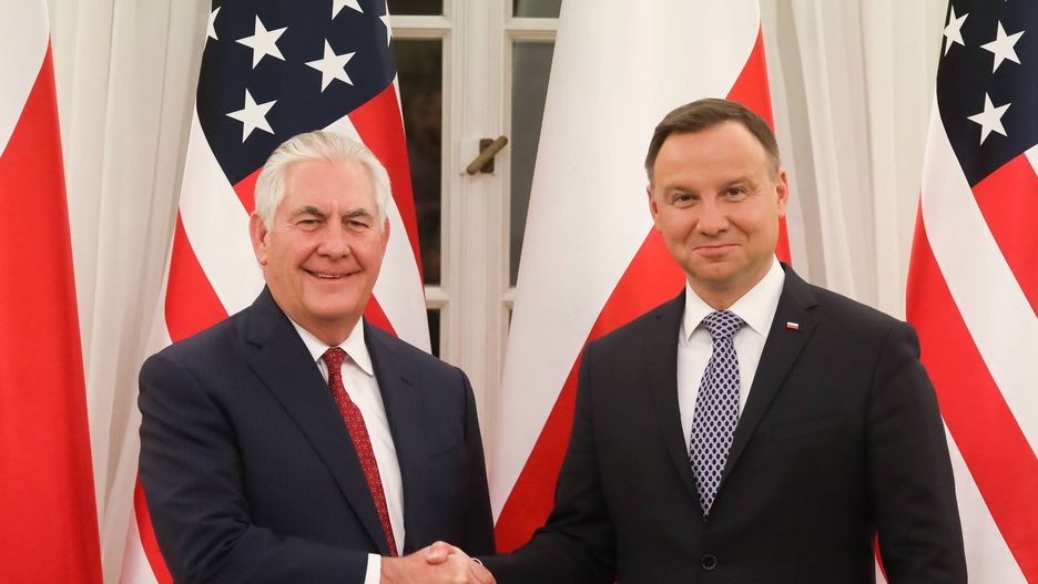 Andrzej Duda na styczniowym spotkaniu z Rex Tillersonem