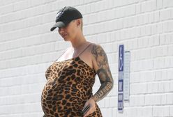 Amber Rose z ogromnym brzuchem w obcisłej sukience