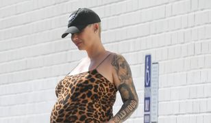 Amber Rose z ogromnym brzuchem w obcisłej sukience