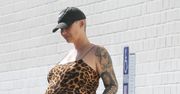 Amber Rose z ogromnym brzuchem w obcisłej sukience