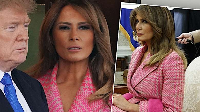 Melania TRumpróżowa stylizacja