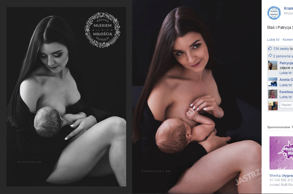 Patrycja Czop karmi piersią syna