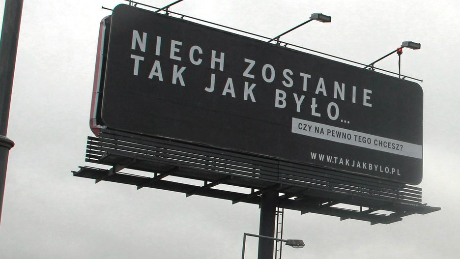 Billboard kampanii "Sprawiedliwe sądy"