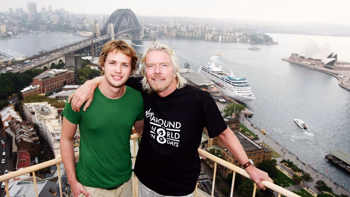Richard Branson i Sam Branson w Australii