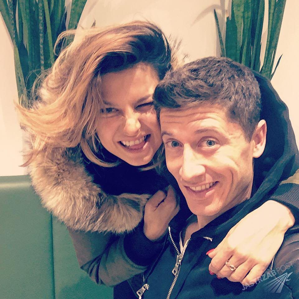 Robert Lewandowski i Anna Lewandowska po meczu Polska-Irlandia