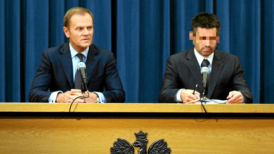 Tusk i Jacek K. na konferencji ws. ustawy hazardowej w 2009 roku