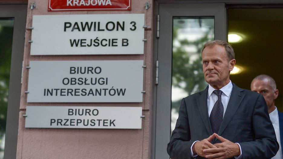 Donald Tusk po przesłuchaniu w Prokuraturze Krajowej.
