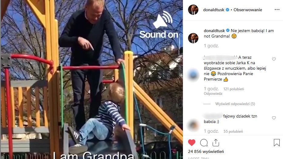Donald Tusk pochwalił się wnukiem na Instagramie