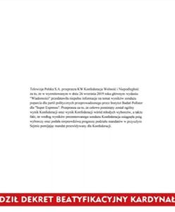 "Wiadomości" TVP przegrały proces z Konfederacją. Oto sprostowanie