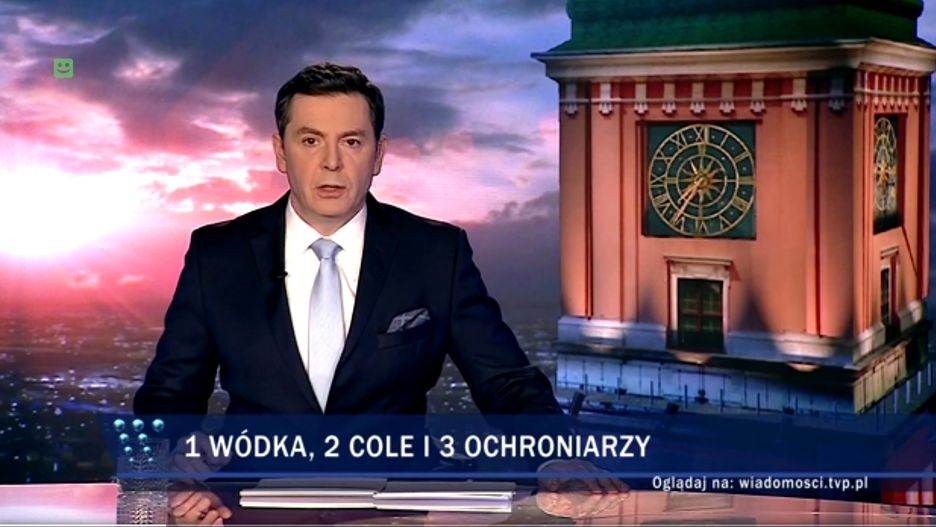 Kadr w niedzielnego wydania "Wiadomości" TVP