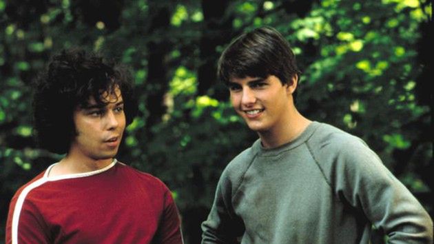 Curtis Armstrong  i Tom Cruise na planie filmu "Ryzykowny interes"