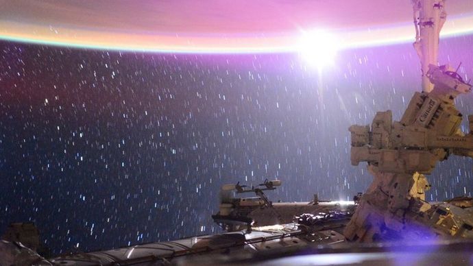 Astronaut Scott Kelly posted this photo of a moonrise from the International Space Station to Twitter on July 17, 2015 with the caption, "Day 112. #Moonrise is upon us. Good night from @space_station! #YearInSpace". (Photo by NASA) *** Please Use Credit from Credit Field ***