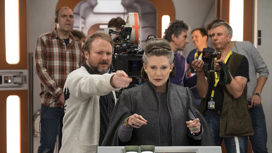 Rian Johnson i Carrie Fisher na planie "Ostatniego Jedi"